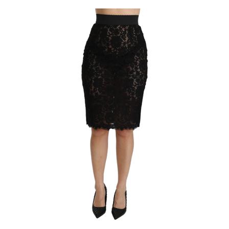 Dolce & Gabbana - Midikjolar - Svart - Dam - Storlek: S, Dam, Storlek: S