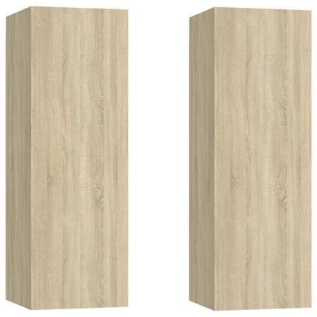Vidaxl Tv-skåp 2 St Sonoma-ek 30,5x30x90 Cm Konstruerat Trä Brun
