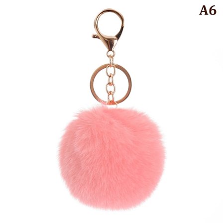 8cm e Nyckel Mjuk Fluffig Fur Ball Nyckelring Fluffiga Nyckelringar Trink