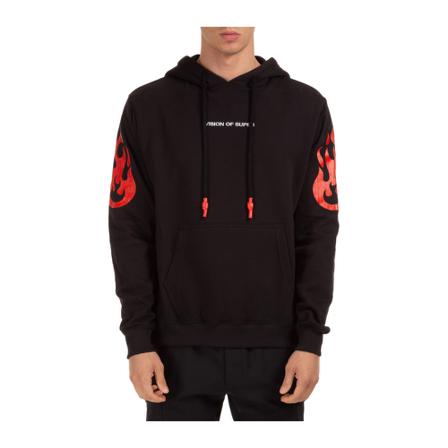 Vision OF Super men's hoodie sweatshirt sweat rock Sort, Herre