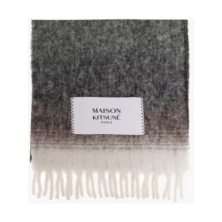 Maison Kitsuné, Scarf with logo Grijs, unisex, Maat:ONE Size,alpaca