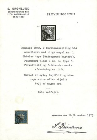 Danmark 1852 - AFA 2b - Stemplet