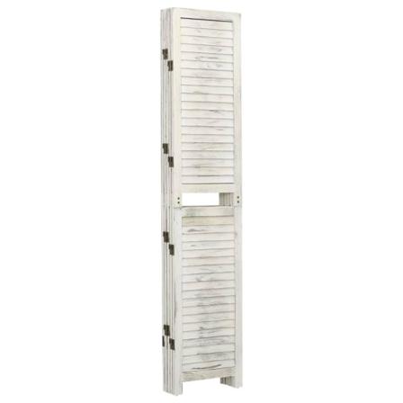 vidaXL Rumsavdelare 5 paneler antikvit 178,5x166 cm massivt trä Vit