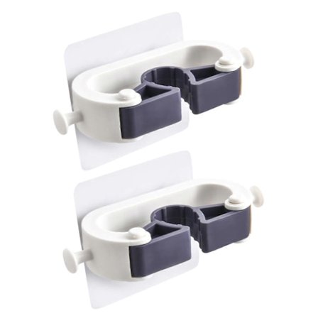 Väggmonterad mopphållare 2-pack kvastorganisatorställ platsbesparande förvaringskrokar för badrum kök tvättstuga hem garage (FMY)