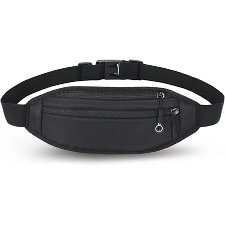 Løbebælte taljetaske til kvinder mænd børn piger bæltetaske mavetaske til sport løb jogging fitness cykling (sort)