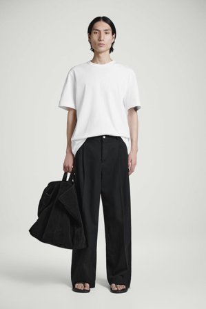 COS Men's Camiseta De Algodón Con Cuello Redondo in Blanco