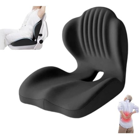 L-formet setepute i minneskum med korsryggstøtte – ortopedisk ergonomisk pute for stol, kontor, hjem og bil_TF_TF