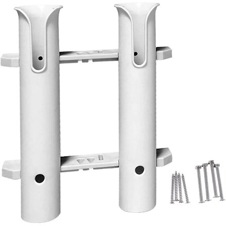 Plastik Dobbelt 2-stangs Stativ Vertikal Holder Organizer - Båd Kajak Fiskestang Opbevaring Lokkemad