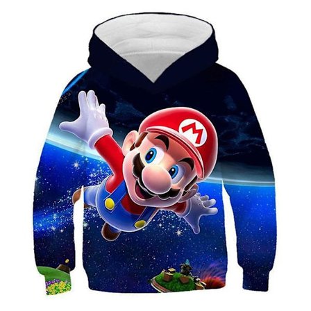 /NN/Super Mario Hettegenser Barn Gutter Jenter Langermet Sweatshirts Genser Sportstopper Gaver 5-10 år D D 7-8 år