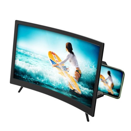12-tommers Ultra HD buet skjermforstørrer, videoforstørrer for mobiltelefonskjerm, smarttelefonholder