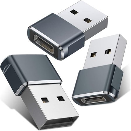 USB til USB C Adapter 3-pak, USB C Hun til A Han OTG Oplader Type C Konverter til Apple Watch Ultra iWatch 7 8 9, iPhone 15 14 13 Plus Pro Max.