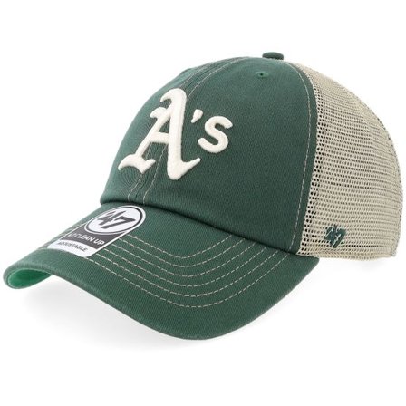 47 Brand - MLB Grön trucker Keps - Oakland Athletics Trawler Clean Up Dark Green Dad Cap Trucker @ Hatstore