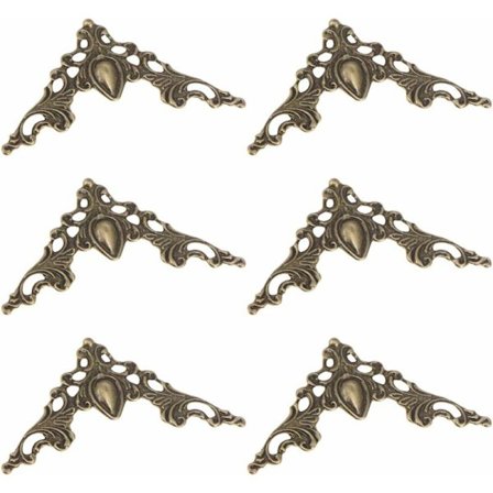 24 dekorative metallhjørner og bøker fotoalbum skrapbok bordhjørne hjørnebeskytter pute antikk bronse