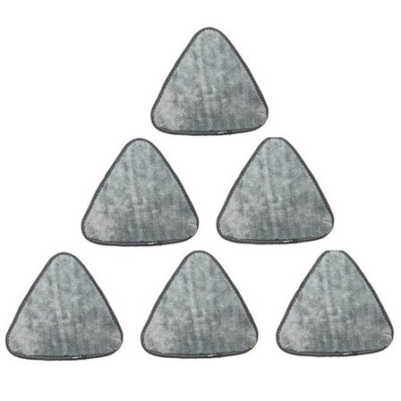 Lämplig för 360° roterande mopp, fibermopphuvud, mopphuvud, återanvändbar mopphuvudersättning, triangulära mikrofibermoppersättningsdynor (6 st)