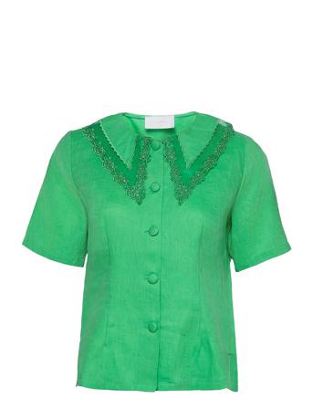 Camille Shirt Blouses Short-sleeved Vihreä Hosbjerg