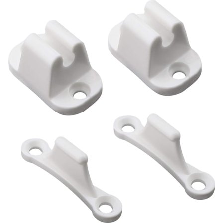 2x T-Formet Dørbeslagssæt Stop Beslag Plastik Hækbeslag