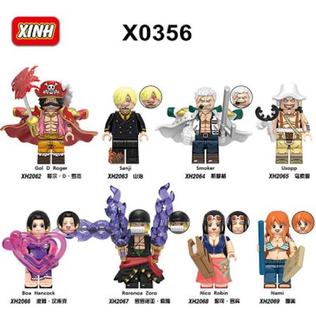Anime-serien Pirates Roger, Zoro og Sanji samlede byggeklodser minifigurer legetøjspose