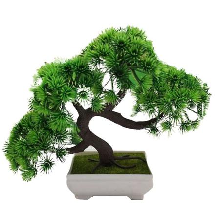 1 st Simulerad Tall för Gästmottagning Krukväxt Falsk Bonsai Gästmottagning Tallträd Mini Grön Växt Green 26X20cm