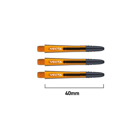 Winmau Vecta Shafts 40mm Orange/Black/Yellow Polycarbonate Dart Shafts 6pcs 2 Sets Accessories Replacement Parts