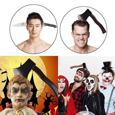 Halloween diadem, pandebånd - kniv - Cosplay