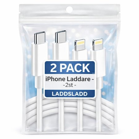 iPhone Laddare - 2st - LADDSLADD - 20W USB-C - Snabbladdare Vit 2