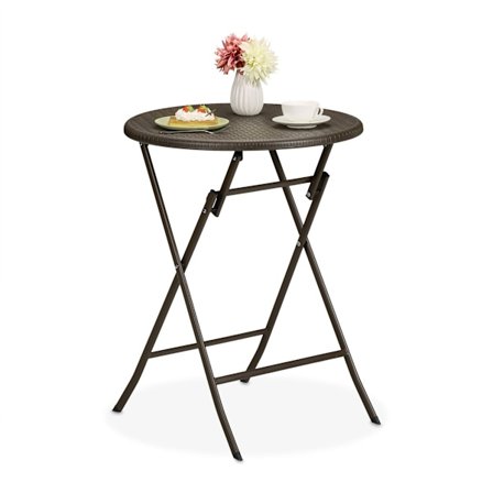 Rundt havebord i rattan look