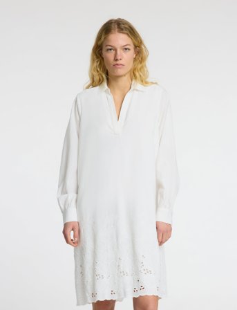 Selected Slfdahlia Ls Short Broderi Dress B - White - 34