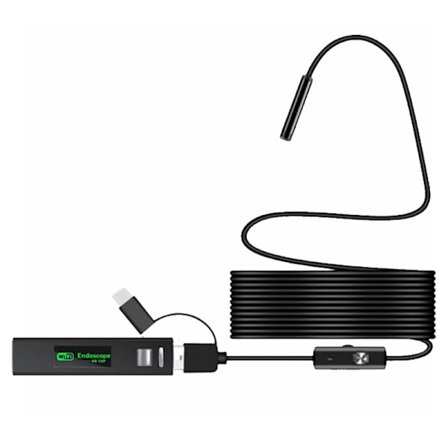 Trådløst endoskop WiFi inspeksjonskamera boreskop vanntett IP68 semi-rigid kabel for iOS Android iPhone Windows Mac