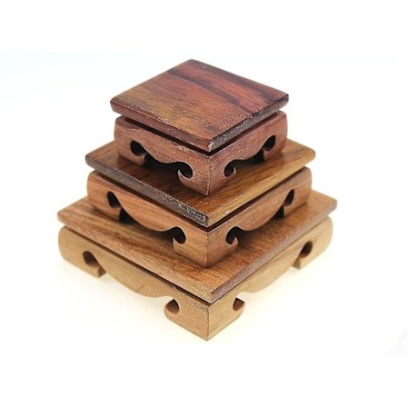 Oriental Furniture Display Stand Træ Kvadratisk Base