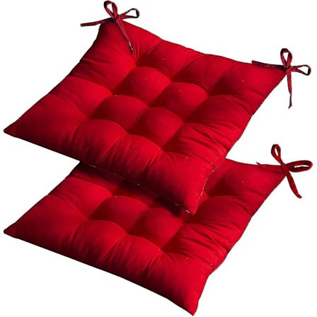 Hynder til spisebordsstole, 2 pakker 40x40 cm rød tyk