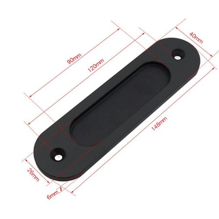 Skjutdörrshandtag Garderob RUND SVART RUND SVART