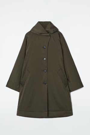 COS Femme Manteau Rembourré Oversize À Col Châle in Vert