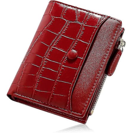 Lille Pung til Kvinder. Todelt Læderpung med Lynlås. Lille Gave til Kvinder