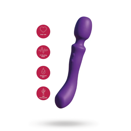 Dual-Sided Massaging Vibrating Wand - Sexleker Vuxen: Vibrator, dildo & massajestaver
