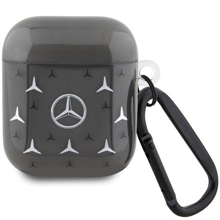 Mercedes MEA28DPMGS AirPods 1/2 -suojus musta/musta Suuri tähtikuviointi