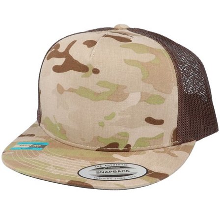 Yupoong - Camo trucker Keps - Multicam Arid/Brown A-Frame Trucker Snapback @ Hatstore