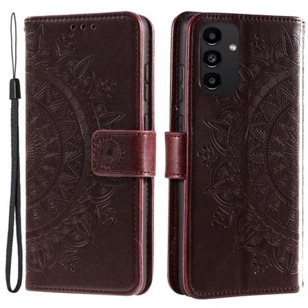Skalo Samsung A13 4g Mandala Plånboksfodral - Mörkbrun Mörkbrun