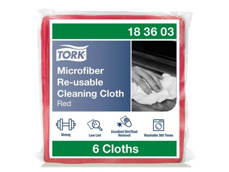 Tork Rengöringsduk mikrofiber röd 6/fp - Lyreco - Städ och hygien - Städdukar och diskdukar - Städdukar - Mikro