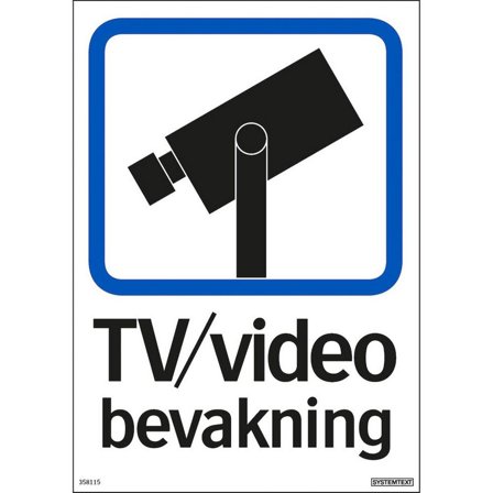 SYSTEMTEXT Dekal TV/video bevakning 148x210mm - Lyreco - Skyddsutrustning - Säkerhetsmärkning och skyltar - Skyltar
