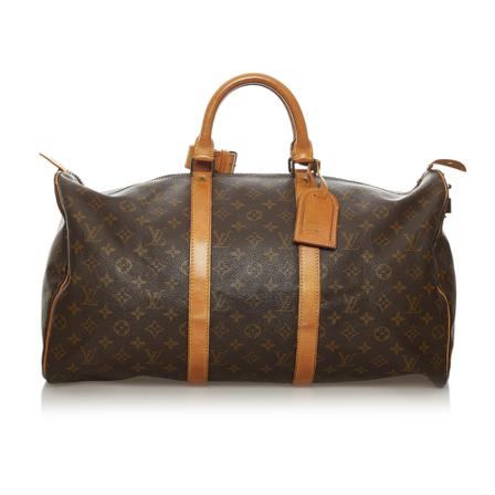 Louis Vuitton Vintage Pre-owned Monogram Keepall 50 Canvas , Bruin , Dames , Maat: ONE Size Vintage Tassen