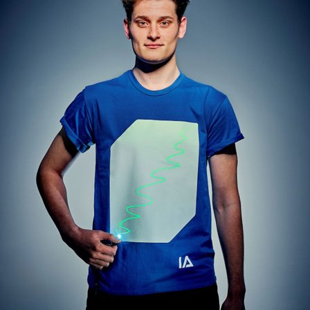 Selvlysende T-Skjorte Blå og Hvit