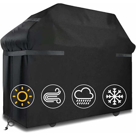 Grill Cover Vandtæt Beskyttelse Vindtæt, rivefast betræk med stropper og opbevaringstaske (145x61x117cm)--{EE}