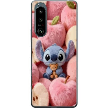 Kompatibelt Mobildeksel til Sony Xperia 5 III Stitch blant rosa fluffy epler med teddy og søt kawaii-estetikk