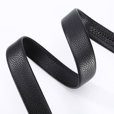 Tyylikäs musta nahkavyö hopeisella automaattisoljella – 125 cm, sopii täydellisesti kaikkiin asuihin Model 3