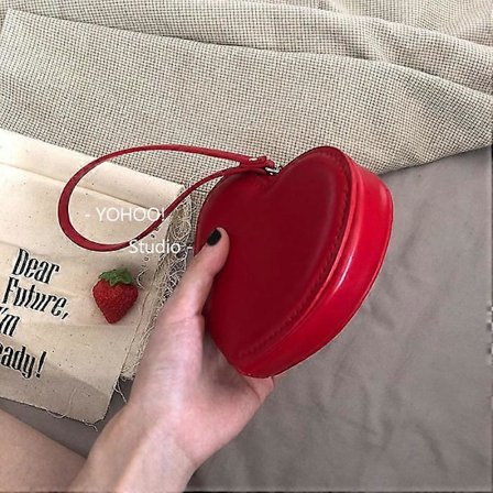 Hjerteveske Hjerteformet Myntveske Rød Hjerte Lommebok Skulderveske