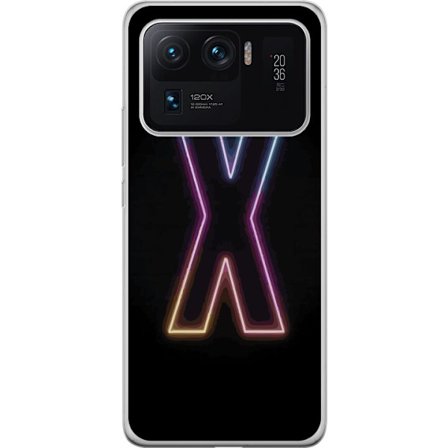 Kompatibelt Mobildeksel til Xiaomi Xiaomi Mi 11 Ultra Neonbokstav X i sterke fargevariasjoner mot svart bakgrunn, kraftig typografisk design med tydel