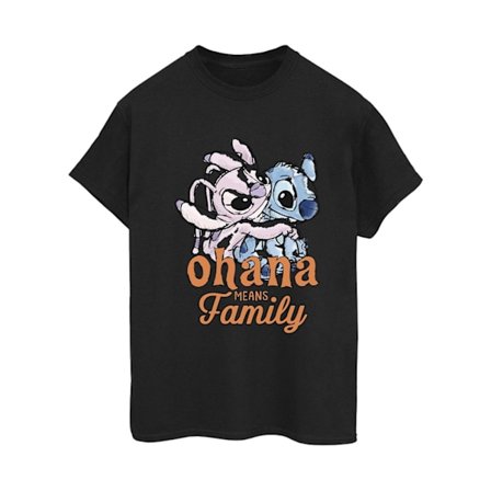 Disney Dam/Damer Lilo Och Stitch Ohana Angel Hug Bomull Pojkvän