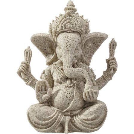 Elefantstaty i sandsten Ganesha Buddha handgjord figur