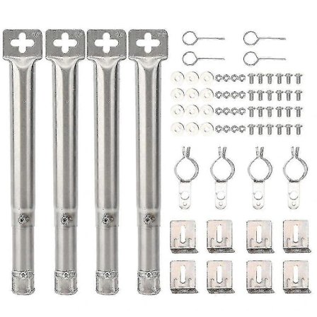 4 Universelle Justerbare Erstatningsbrænderør i Rustfrit Stål til BBQ-grill