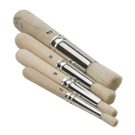 PLAYBOX Schablonpenselset 4/fp - Lyreco - Skola och förskola - Målarfärg och tillbehör - Penslar